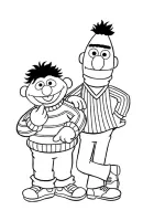 Bert en Ernie kleurplaat 1
